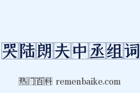 哭陆朗夫中丞组词是什么意思的图片